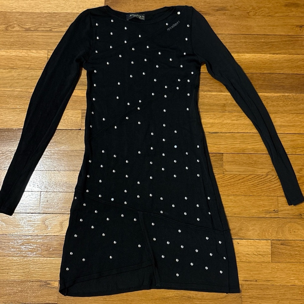 Anna Rita N  vibtage Black Dress with studs .made in Italy, S